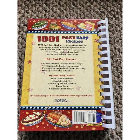 1001 Fast Easy Recipes by Nancy Bohanan First Print 2007 HC Spiral Cookbook - Picture 2 of 16